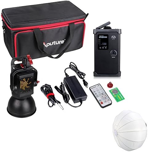 Aputure Light Storm LS COB 120t LED Video Light with Bowens Mount / V-mount Plate and Carrying Bag + ILED-C 25" (65cm) Quick Folding Bowens Mount China Ball Softbox Diffuser
