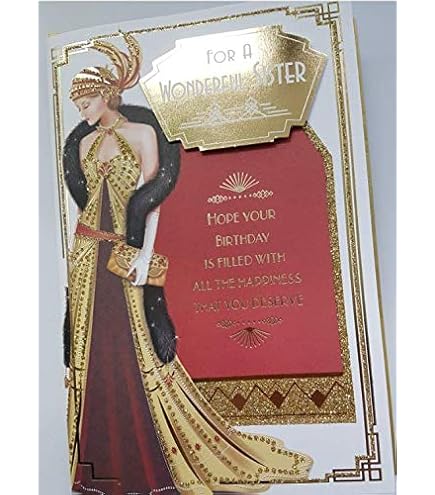 Art Deco Sister In Law Birthday Card - Special Thoughts - View #2