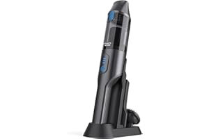 Bagotte Handheld Vacuum, 12000pa Powerful Suction Wet & Dry Vacuum Cleaner 35min Run Time, Rechargeable Lightweight, Charging base 2-in-1 hand held vacuum cordless for Car, Pet, Home, Office