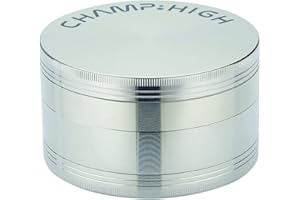 CHAMP HIGH 19682 - Maxi Grinder - szlifierka do tytoniu i zioła - 4 części - diamentowe zęby - ze skrobakiem - metal - pieniądze