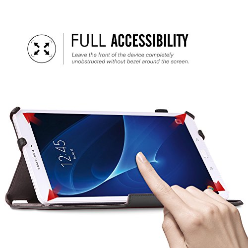 MoKo Samsung Galaxy Tab A 10.1 Hülle – MoKo Slim-Fit PU Leder Schutzhülle Smart Case mit Stift-Schleife / Standfunktion und Auto Sleep / Wake Up Funktion für Samsung Galaxy Tab A 10.1 Zoll (2016) Wi-Fi/ LTE T580N / T585N Tablet-PC, Schwarz - 2