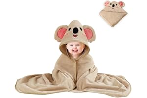 DKDXID Accappatoio Neonato 0-3 Mesi 80x80 Poncho Asciugamano Neonato Bagnetto Asciugamani Neonato Bagnetto Accappatoio Bambina Neonata 1 Anno Asciugamano con Cappuccio Neonato Accappatoio Neonati