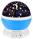 GRDE® projektion lampe Geburtstag lampe Weihnachtsgeschenke Romantische Lamp Dekorative Leuchten Innenleuchten 4 led Nachlicht Sun und Stern Beleuchtung Lampe 360 Grad entspannende Stimmung Licht projektor Baby Kinder zimmer Schlafzimmer Kinder Zimmerfür Weihnacht Geburtstag Ferien Partei(Blau)