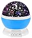 Produktbild GRDE® projektion lampe Geburtstag lampe Weihnachtsgeschenke Romantische Lamp Dekorative Leuchten Innenleuchten 4 led Nachlicht Sun und Stern Beleuchtung Lampe 360 Grad entspannende Stimmung Licht projektor Baby Kinder zimmer Schlafzimmer Kinder Zimmerfür Weihnacht Geburtstag Ferien Partei(Blau)