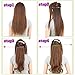 Hot Fashion Full Head Clip Curly Wavy Women Synthetic Hair Extension Extensions (Dark Brown)