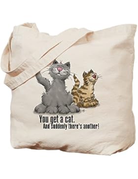 CafePress–You Get Eine Katze–Leinwand Natur Tasche, Reinigungstuch Einkaufstasche Tote S khaki