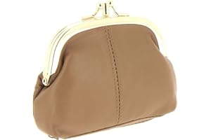 ...KARL LOVEN KARL LOVEN Portamonete da donna in pelle di agnello, Retro Vintage, con 3 scomparti con chiusura Clic-Clac, portafoglio per monete, banconote e carte di credito