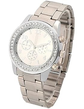 OrrOrr EDLE SILBERNE ARMBANDUHR SILBER MIT STRASSSTEINEN STRASS KRISTALL UND EINFACH STYLISCHE DAMENUHR HERRENUHR...