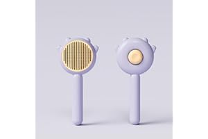 Peticularz® Brosse pour animaux de compagnie en forme de patte de chat violette pour chiens et chats - Soin doux et démêlant - Brosse de massage efficace pour animaux de compagnie - Peigne au design