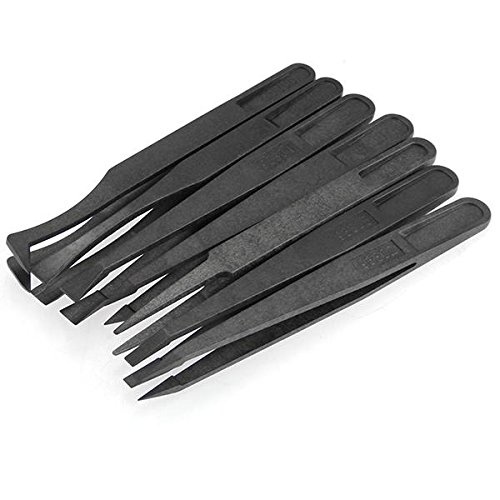 FACILLA® 7x Pinzetten Tweezer Set Anti-Statik Hartes Plastik Reparatur Werkzeug - 4