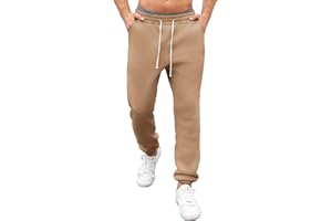 VORVOWRY Pantalon Jogging Homme Hiver Doublé Polaire Thermique Chaud avec Cordon de Serrage et Poches Pantalon de Sport Décontracté