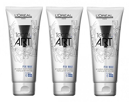 Loreal Fix Max Gel 3 x 200 ml Tecni.art Styling für ultra starken Halt Neue Serie