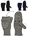 Produktbild STRICK Handschuhe - umklappbar zu Fausthandschuhen - dunkel BLAU - für Kinder & Jugendliche - Strickhandschuh Strick gestrickt - fingerlose sehr weiche mit Klappe - uni einfarbig weich fingerfrei Strick - fingerlos und fingerfrei / Fotohandschuhe mit Öffnung für die Fingerkuppen