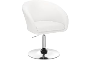 ‎WOLTU WOLTU Barhocker Barsessel 1er Set, stufenlose Höhenverstellung, verchromter Stahl, Kunstleder, gut gepolsterte Sitzfläche mit Armlehne und Rücklehne, Weiß