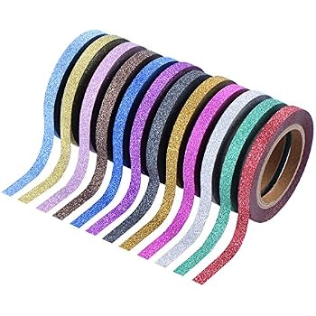 Yngffb Washi Tapes, 8 Nastri Adesivi Colorati, Nastro Adesivo Decorativo 3m Ogni Rotolo, Colore Durevole, Facile Da Dividere, Per Imballaggi, Foglietti Adesivi (larghezza: 10mm, 15mm, Nero Bianco - 5