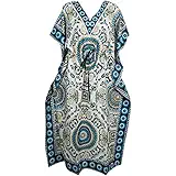 Indiatrendzs Women Summer Nighty Kaftan Beautiful Print Kimono Style Sleepwear Night Long Kaftan