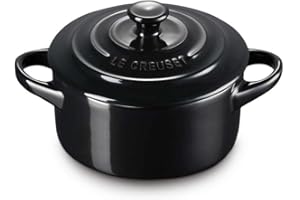 Le Creuset Mini cocotte de cerámica de gres, 10 cm, 0, 2L, Negro Onyx, 71901101400000