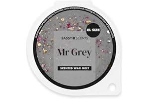 Sassy Scents - Scented Wax Melt, Mr Grey - Organic Soy Blend Wax Melts - Luxurious, Long-Lasting Fragrances for Any Living Space - Vegan Friendly, XL Size 70g