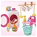 Produktbild Mini DIY Wäscheset für Kleinkinder mit vorgetäuschten Spielsachen, inklusive Waschmaschine und Bügelbrett, Wäschekorb-Spielset mit Spielzeugkleidung, Racks und Zubehör