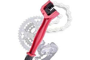MGIA TECH Bike Motorcycle Chain Cleaner Brush, 3 IN 1 Durable Bicycle Chain Gears Maintenance Cleaning Brush kit for All Type Chain Gears MGIA-BIKRED.02(RED)