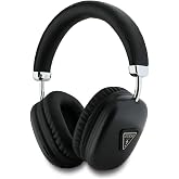 CG MOBILE Guess Bluetooth 5.3 kulak &uuml;st&uuml; kulaklık, metalik &uuml;&ccedil;gen logolu (siyah)