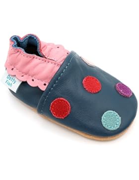 Weiche Lederschuhe für Babys und Kleinkinder von Dotty Fish. Rutschfeste Wildledersohle. Mädchen entwirft mit...