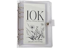 YIOKII 12-Month Money Saving Challenge Binder - 10k Savings Box, Planner, and Organizer to Save 2.5k/5k/10k - Budget Binder With Envelopes
