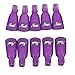 Cooling Plastic Acrylic Nail Art Soak Off Clip Cap UV Gel Polish Remover Wrap Purple Pack of 10