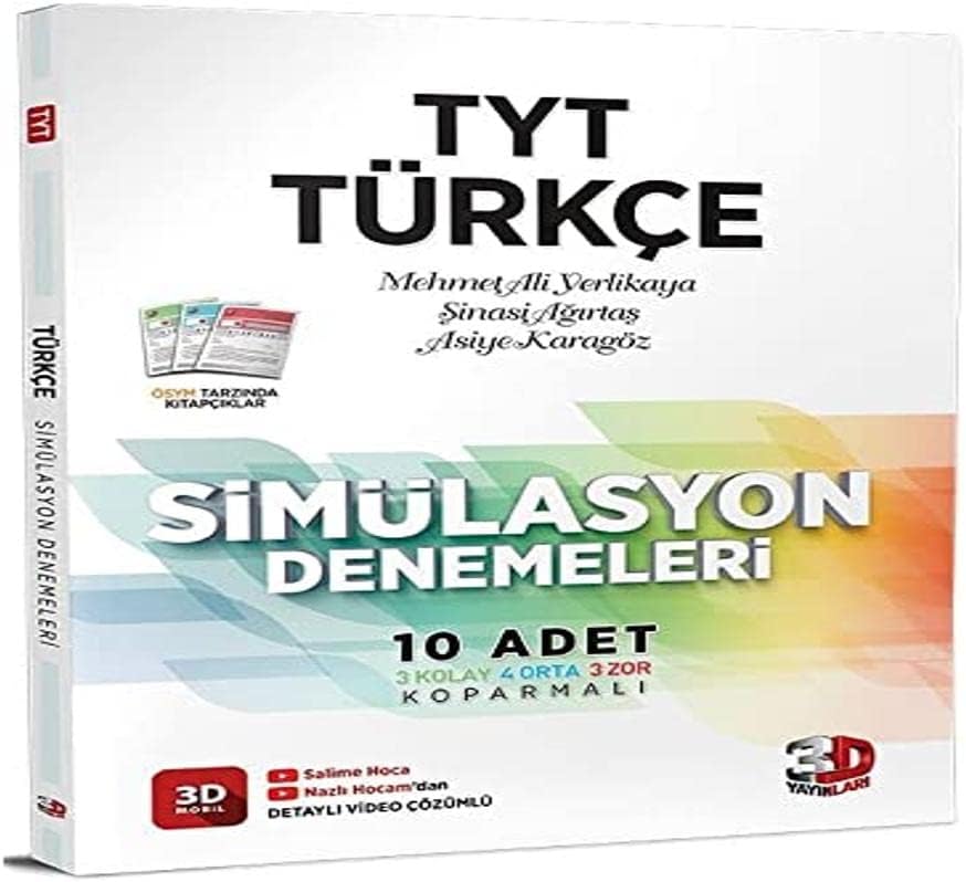 3D Yayınları TYT Türkçe Simülasyon Denemeleri -