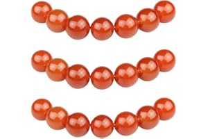MJDCB Natural Round Stone Beads 4mm Red Agate Loose Gemstone Beads for Jewelry Making Bracelet Necklace 85pcs