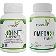 Nveda Omega 3 Fish Oil 60 Capsules & Joint Support 60 Tablets with Collagen type 2, Glucosamine, MSM, Calcium for Healthy Joints (Combo), 170 grams