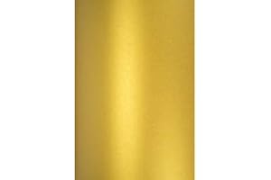‎NETUNO Netuno 10x Bastelpapier Perlmutt-Gold DIN A5 14,8 x 21 cm 120g Aster Metallic Cherish Effekt-Papier schimmernd glänzend bedruckbar goldenes Kartonpapier farbig zum Basteln Perlmuttpapier