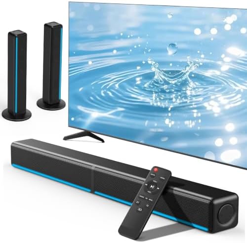 Wlep Soundbar per TV con RGB e subwoofer integrato, 2.2 canali