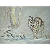 Acrylgemälde HUNGRY WOLF 80cmx60cm