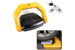 EURHOMEPLUS Blocco parcheggio automatico blocco parcheggio con telecomando a 180° anti-collisione blocco parcheggio auto parco barriera impermeabile con 2 telecomando