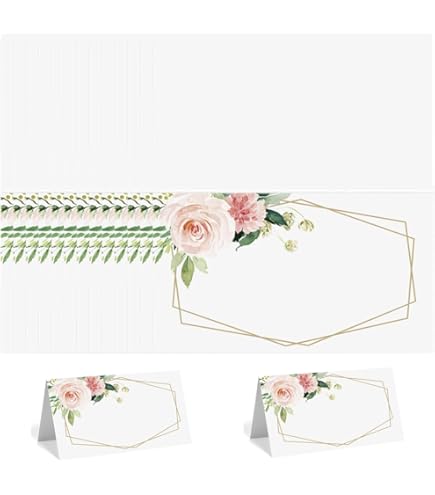 Segnaposto segnalibro per matrimonio sagomati Flowers personalizzati con nomi e data - Set da 25 o 50