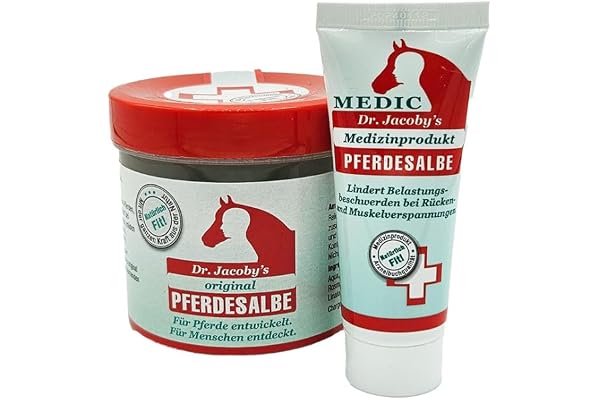 Dr. Jacoby's Baume original pour cheval 300 ml – Le conseil secret pour une aide rapide pour : douleurs articulaires, tensions dorsales, muscles fatigués et courbatures