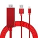 Produktbild myfei Lightning auf HDMI-Kabel, 8 Pin auf HDMI 1080P HDTV Video Kordel Nylon geflochten Design Unterstützung zu iPhone5/5S/6/6S/6Plus/6splus 7/7plus/iPad4/iPad mini (rot)