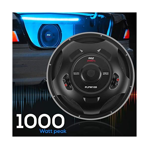 Pyle PLPW10D Subwoofer 1000 W 25,4 cm, Doppelschwingpule, 4 Ohm – Bild 3