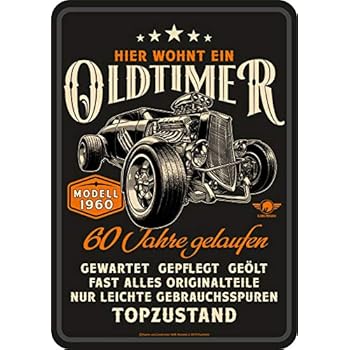 Amazon.de: RAHMENLOS Original Blechschild zum 60. Geburtstag: Original