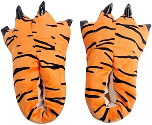 Aozen Unisex Warm Plush Animal Paw Claw Slippers Monster Home House Slippers WD50-Tiger-L