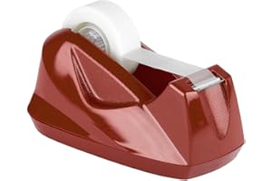 Acrimet Premium Dévidoir de Ruban Adhésif de Bureau, Plastique, Base Antidérapante (Résistant) (Couleur Rouge)