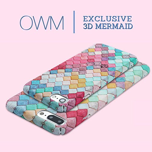 iPhone 6 Plus / iPhone 6s Plus Case, OWMâ„¢ [Exclusive 3D Mermaid Design Series] Ultra Slim Hard Designer Bling Shell Cute Phone Cover Pink/Mint/Purple Chic Pattern Girls Case for Apple iPhone 6s Plus and 6 Plus with [FREE Screen Protector]