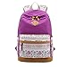 Produktbild iTECHOR Fashion Mädchen Schulrucksack Damen Canvas Rucksack Teenager Baumwollstoff Schultasche Outdoor Freizeit Daypacks