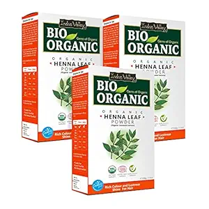 INDUS VALLEY BIO Organic Red henna Leaf Powder Triple Pack - (100 * 3= 300g)