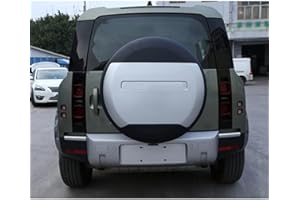 ALIEDA Copriruota di Scorta per Land Rover Defender 90 110 130, Protezione per Ruota di Scorta per Auto in ABS, Copertura Elastica per Ruota Impermeabile e Antipolvere,Silver