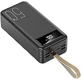 SOZA Power Bank Z50, LED Display 50000mAh Portable Charger with Built-in Torch (Black), Compatible with iPhone, Samsung, Huaw