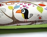 TryPinky® Kissenhülle Kissenbezug „Dschungeltiere“ 40 X 60 cm Kissen für Kinder Tiger Mädchen Papagei Löwe Jungen 100 % Baumwolle mit Punkten Hellblau - 3