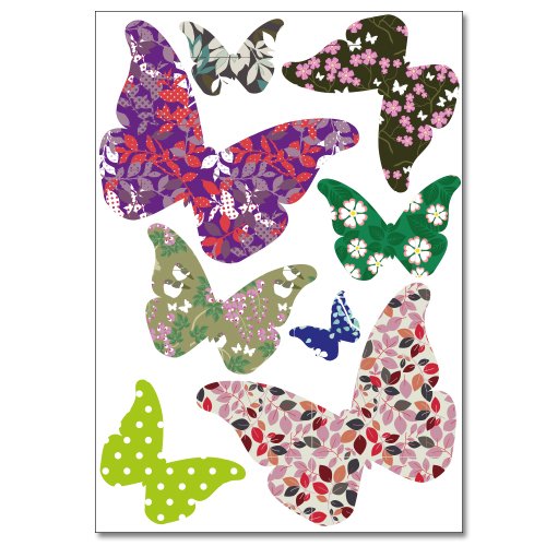 Wandkings Schmetterlinge als Vogelschutz und Fensterdekoration Sticker Set, 16 bunte Aufkleber, 2 DIN A4 Bögen, Gesamtfläche 60 x 20 cm - 4