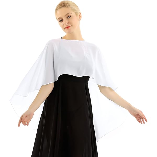 Étole Mousseline CoCogirls - Blanc/Noir - Pour Mariage, Soirée, Gala - Adjustable